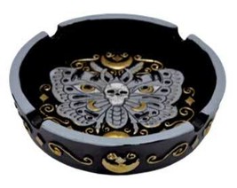 4 1/4&quot; Skull In Butterfly Ashtray - $27.99