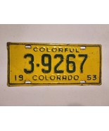 1953 COLORADO License Plate #3-9267 ORIGINAL Low Number-Colorful - $48.19 CAD