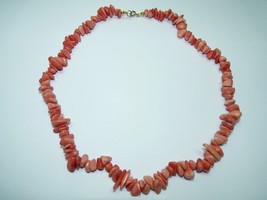 Fine Vintage Natural Delicate Pink Corals Jewelry Necklace, Length 44.5 cm - £49.70 GBP