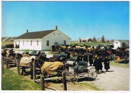 Ontario Laminated Postcard RPPC Old Order Mennonite Families Elmira - £1.71 GBP