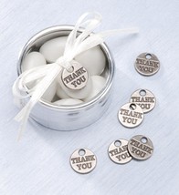 Favor Charms Thank You Round Silver 9/16 Inches - £14.46 GBP