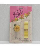 Vintage Woolworth Yellow Rose Decoration &amp; Ribbon For Gift - €17,05 EUR