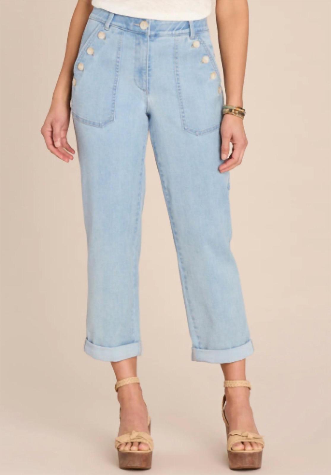 Democracy &quot;ab&quot;solution high rise repreve straight leg jean with roll cuf... - $33.66