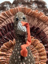Vintage Fabric Turkey Thanksgiving Centerpiece Decor Gobble Retro - £19.18 GBP