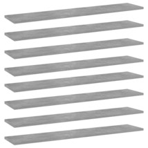 Bookshelf Board Set of 8 Concrete Gray Engineered Wood - $104.49