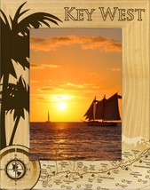 Key West Florida with Map Laser Engraved Wood Picture Frame Portrait (5 ... - $581.71 MXN