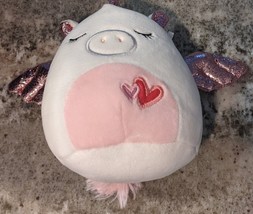 SQUISHMALLOW Exclusive Raquel White Pink Unicorn Valentine&#39;s 5” Plush - £11.18 GBP