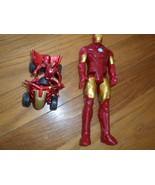 Iron Man Avengers MARVEL ACTION FIGURE 11&quot; + 5&quot; motorcycle w 3&quot; ironman ... - £10.86 GBP