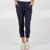 Women Pants Ladies Casual Stretch Jogger Navy - £20.48 GBP