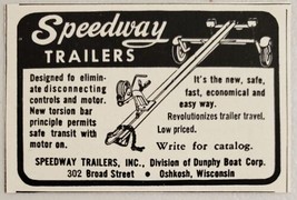 1955 Print Ad Speedway Boat Trailers Division of Dunphy Oshkosh,Wisconsin - £6.88 GBP