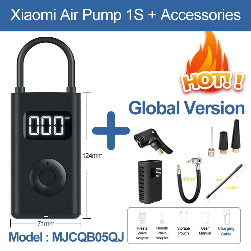 Mijia Mi 2022 Original Portable Electric Air Compressor 1S Inflator Smar... - $166.04