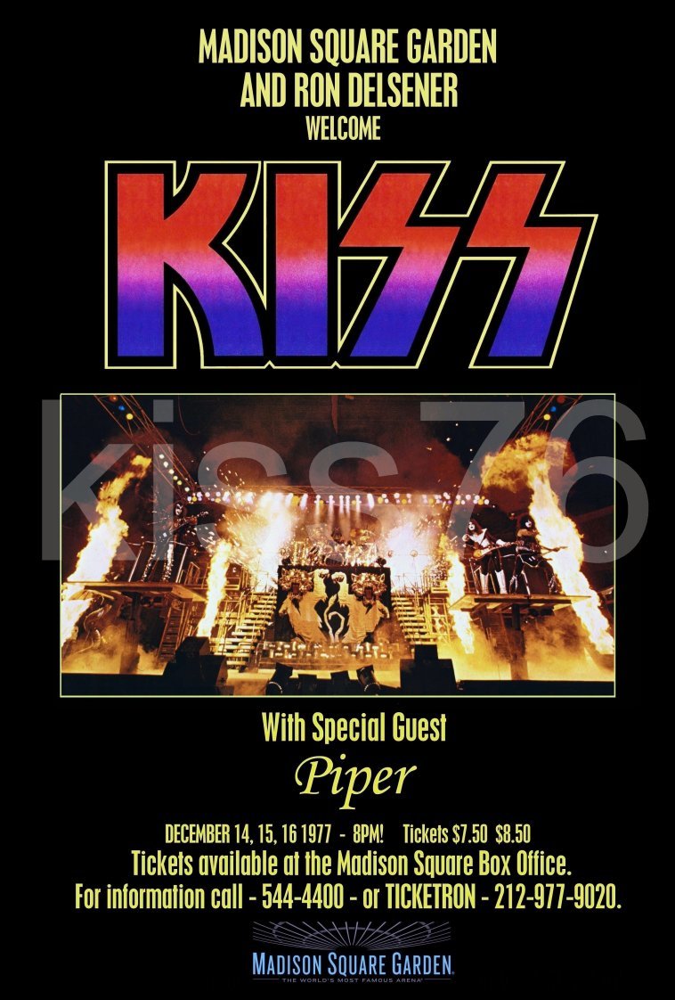 KISS BAND MARKET SQUARE ARENA Dec 11, 1977 20 x 30 Show Of Shows Custom ... - $40.00