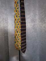 Vintage Mens Ties Lot Of 2 Hill Archer Yellow, Pitti Uomo Black Tie. - $9.30