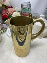 Solid Modernist Brass Pitcher, Simple Elegant Heavy Functional Pours Beautifully - £98.86 GBP