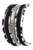 Faux/Leather Faith Hope Love Magnetic Bracelet - $18.99