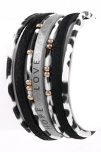 Faux/Leather Faith Hope Love Magnetic Bracelet - $18.99