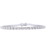 18ct White Gold Natural Diamond Tennis Bracelet Prong 4.99ct 7 Inches IG... - $8,134.52