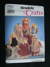 Simplicity Crafts 7421 Sock Bunny Rabbit and Clothes Stuffed Animal Pattern - £8.04 GBP