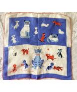 Rare &#39;Kitty Cats&#39; Handkerchief by Tammis Keefe 15&quot; Momma Cat &amp; Kittens - $1,182.44 MXN
