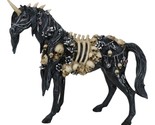 Gothic Macabre Black Dark Unicorn Horse With Skeleton Bones And Skulls F... - $36.99