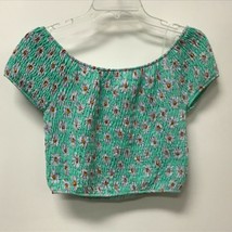 NWOT Womens Size Medium or Large B Envied Floral Purple Daisy Smocked Crop Top - £6.37 GBP