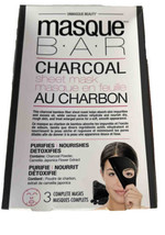 Masque BAR Charcoal Sheet Mask 3 Complete Masks Purifies &amp; Detoxifies AU CHARBON - £3.93 GBP