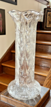 Antique Art Nouveau Art Glass 12&quot; Fostoria Hand Blown Fluted Drape Vase - £65.72 GBP