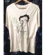 Adorable Embroidered Font Betty Boop White T-shirt Size L Exc PO - $9.00