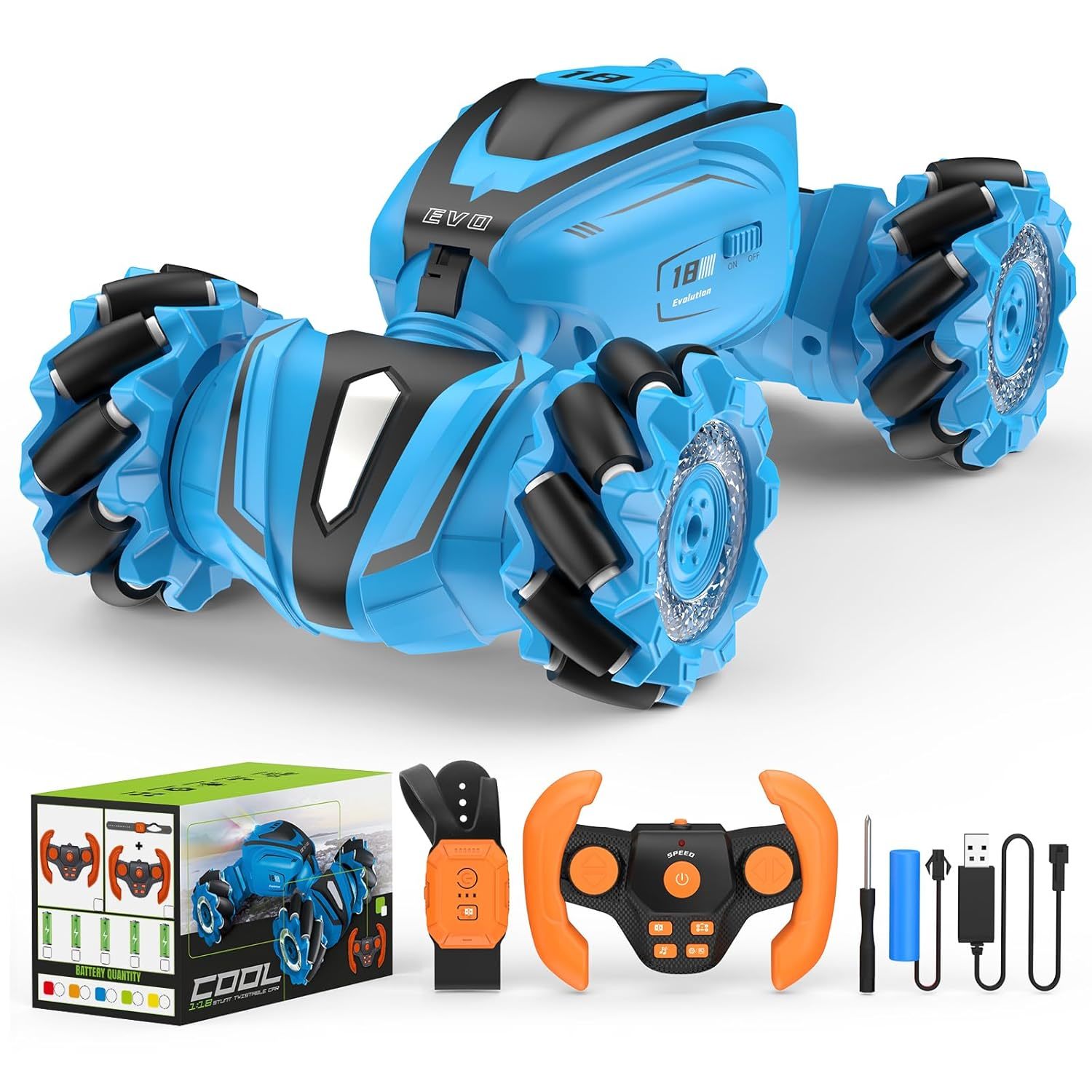 Rc Crawler, Remote Control High-Speed Stunt Car With 360 Flips And Drifts, Gestu