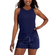 Jenni Womens High-Neck Pajama Tank Top-Navy  Sail - £9.54 GBP