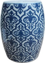 Garden Stool Floral Backless Blue Colors May Vary White Variable Ceramic - £417.41 GBP