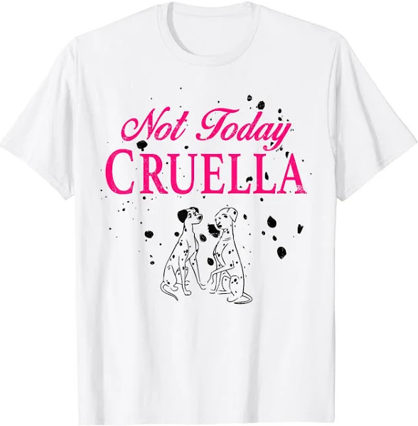 One Hundred and One Dalmatians Not Today Cruella Graphic Tee White Size XL New - £19.97 GBP