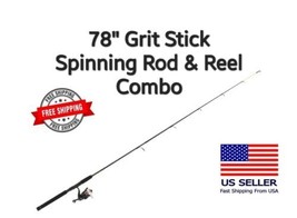 New Grit Stick 6&#39;6&quot; Spinning Rod &amp; Reel Combo Pack - Fast Shipping! - £13.64 GBP