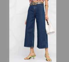 New $328 Frame Le Italien Wide Leg Crop Jeans in Rinse Size 26 Made in I... - £97.38 GBP