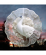 Beautiful White Peacock Wind Spinner 10" /w FREE Shipping - $25.00