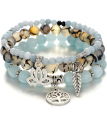 Tree of Life Yoga Healing Stone Bracelets for Stress Relief and Balance - $20.30