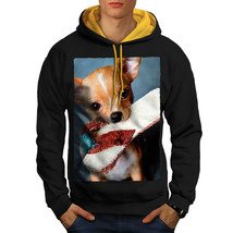 Wellcoda Chihuahua Photo Holding Mens Contrast Hoodie - £34.91 GBP