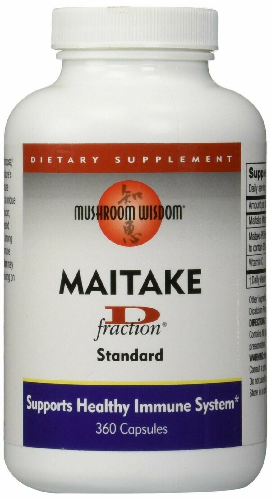 MUSHROOM WISDOM Maitake Mushroom Extract D-Fraction 360 Capsules - $62.95