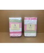 Pottery Barn Kids Set of 2 Spring Stripe Quilted Shams Standard Pink Whi... - £47.07 GBP