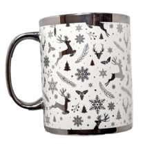Camila Christmas Reindeer Coffee Mug Snowflake White Polish Free Silver ... - $25.59 CAD