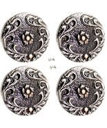 Set of 4 Screw Back Conchos Western Saddle 1-1/4" Floral Silver Conchos ... - $24.74