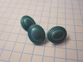 Vintage lot of Sewing Buttons - Satin Blue Ovals - $10.00