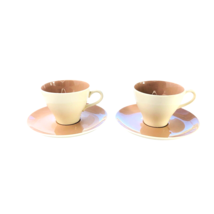 Harkerware EVERGLADES 2 Sets Coffee Tea Cups saucers Cat Tails Vtg Retro... - £21.72 GBP