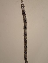 Silver Tone Bracelet With Pink Gemstones - £19.56 GBP