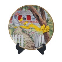 Home Coming Vintage Maureen Dradak Patriotic Yellow Ribbon Tree Plate 1991 - £22.09 GBP