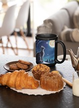 Celestial Cat Black Mug, Cat Lover Gift, Moonlit Mug for Pet Owners, Ast... - €13,50 EUR