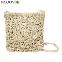 Bohemian Woven Hollow Out Beach Bag Women Crochet Fringed Straw Clutch Handmade  - £18.23 GBP