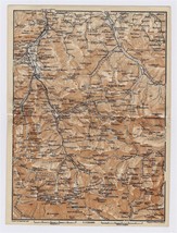 1914 Antique Map Vicinity Of BAGNERES-DE-BIGORRE Lourdes HAUTE-PYRENEES France - £16.80 GBP