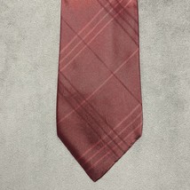 Banana Republic 100% Silk Necktie Tie Red Tonal Plaid Made in Italy - 3.... - $19.35