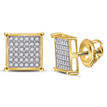 10kt Yellow Gold Mens Round Diamond Square Earrings 1/5 Cttw - £226.67 GBP
